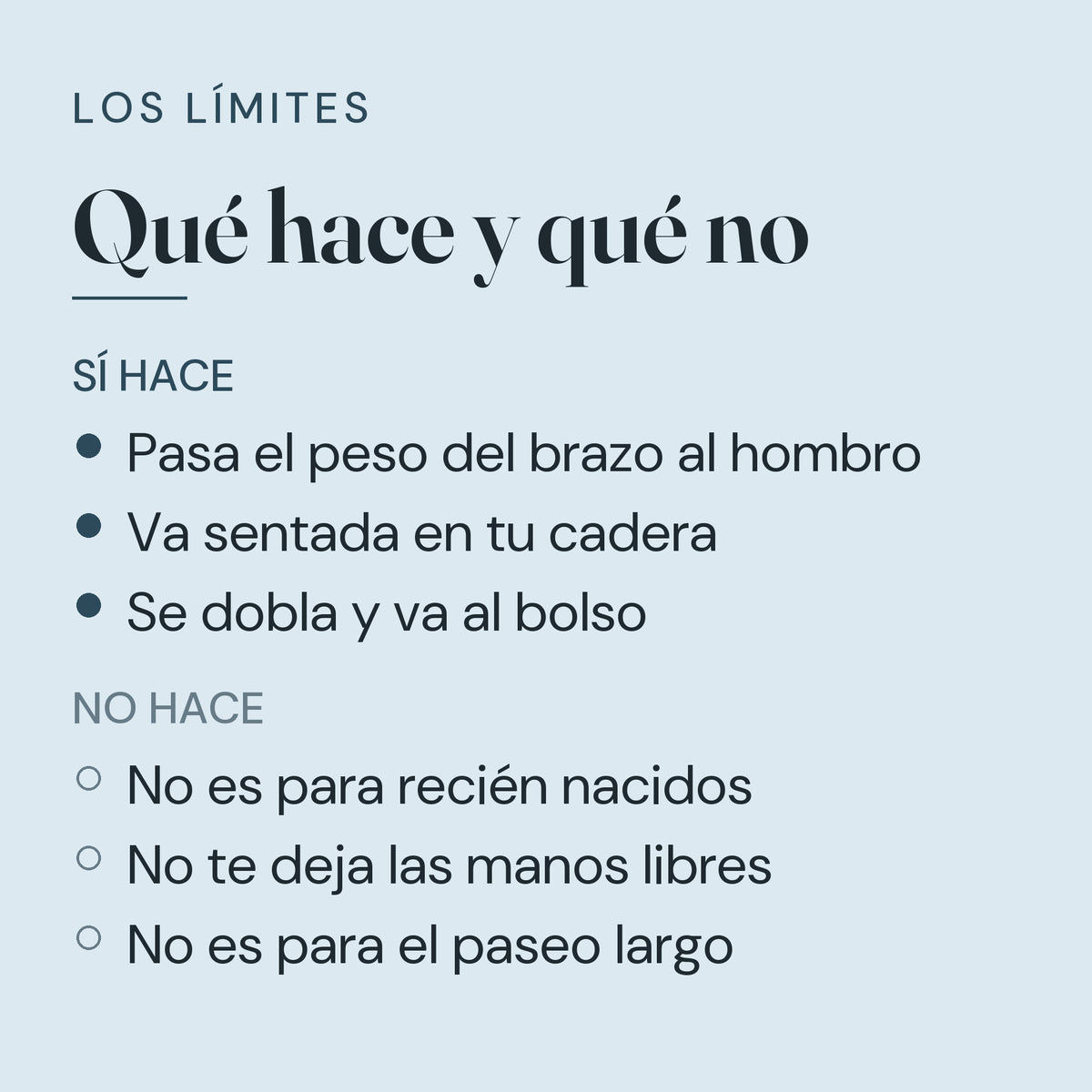 Qué hace y qué no hace la bandolera