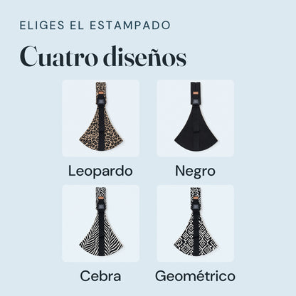 Los cuatro diseños: leopardo, negro, cebra y geométrico